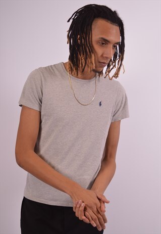 VINTAGE POLO RALPH LAUREN T-SHIRT TOP GREY