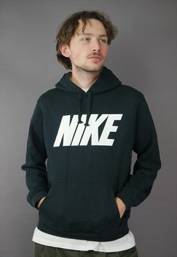 Vintage Nike Spell Out Hoodie in Black with Logo