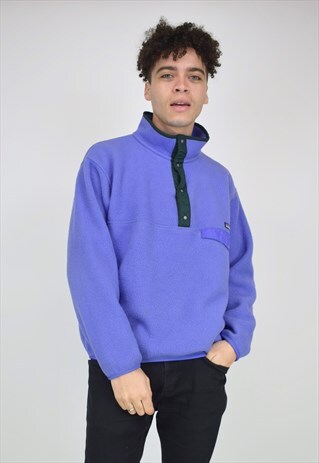 VINTAGE 90'S PATAGONIA PURPLE 1/4 BUTTON UP FLEECE