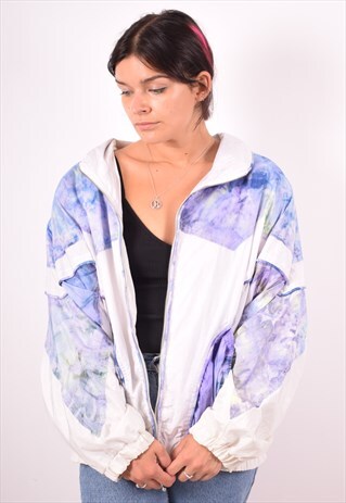 WOMENS VINTAGE TRACKSUIT TOP JACKET XL MULTI 90S