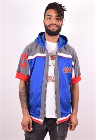 NHL MENS VINTAGE HOODIE JACKET MEDIUM BLUE 90S