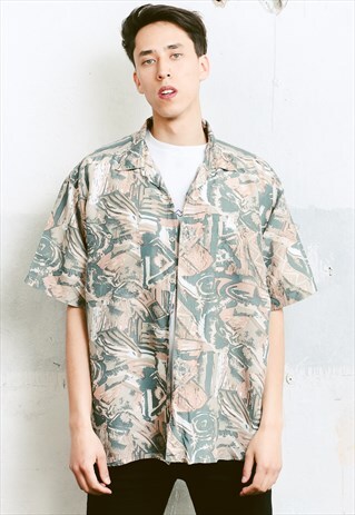 VINTAGE 90S PATTERNED SILK SHIRT
