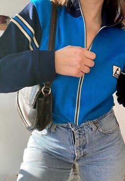 Vintage 70s SAMAR sports full zip sweatshirt jumper blue