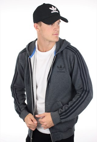 VINTAGE ADIDAS ORIGINALS ZIP UP HOODIE SWEATSHIRT