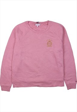 Vintage 90's Tommy Hilfiger Sweatshirt Crew Neck Pink Small