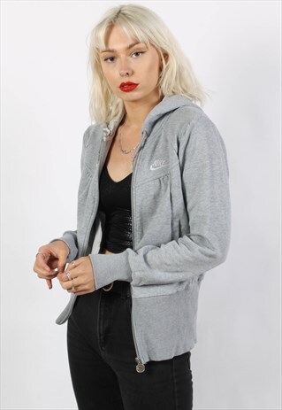 VINTAGE NIKE ZIP UP HOODIE GREY