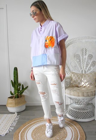 VINTAGE JEANS DENIM PRINTED LADY AND THE TRAMP