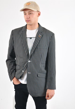 VINTAGE 90'S STRIPED BLAZER JACKET