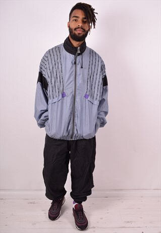 LE COQ SPORTIF MENS VINTAGE FULL TRACKSUIT LARGE GREY 90S