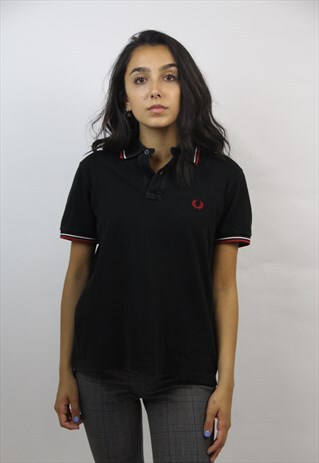 VINTAGE FRED PERRY BLACK POLO SHIRT