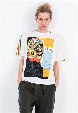 RAINBOW EXPRESSIONIST PRINTED OVERSIZED MEN FESTIVAL T-SHIRT