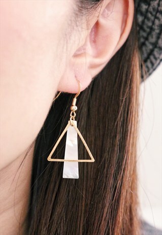 TRIANGLE THROUGH & THROUGH EARRINGS - WHITE