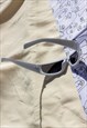 WHITE CHUNKY VISOR SUNGLASSES