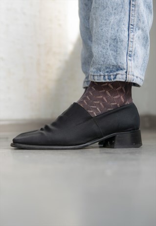 Vintage 80's Black Loafers Shoes