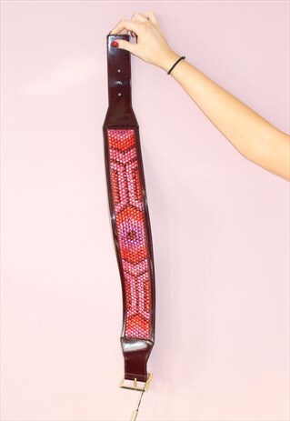 VINTAGE 90S BURBERRY BEADED PINK BELT - Y2K