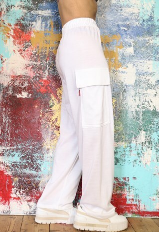 WHITE CARGO PANTS