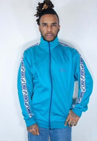 ASICS EMBROIDED JACKET BLUE