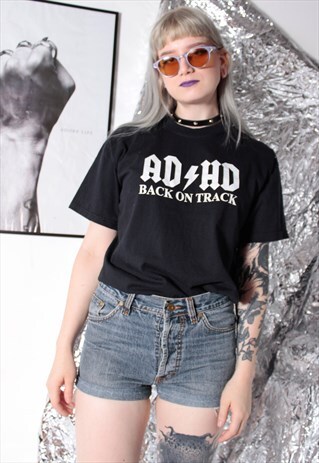 90S GRUNGE Y2K GOTH OVERSIZE GRAPHIC BLACK BAND T-SHIRT TOP