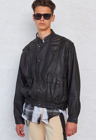 VINTAGE BLACK LEATHER JACKET