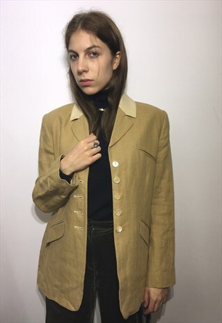 VINTAGE 90' OLDSCHOOL UNIQUE BEIGE CASUAL JACKET