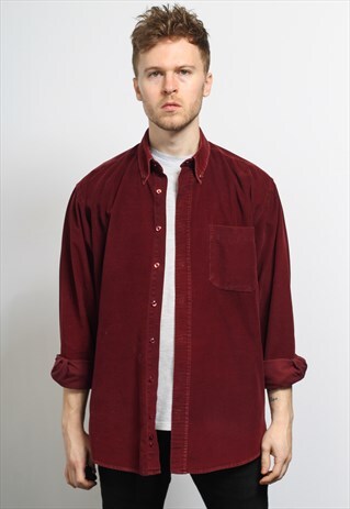 VINTAGE CORDUROY CORD SHIRT RED