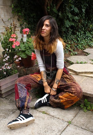 FAIRTRADE PATCHWORK HIPPIE DUNGAREES