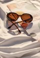 TORTOISE SHELL ROUNDED OVAL RETRO STYLE SUNGLASSES
