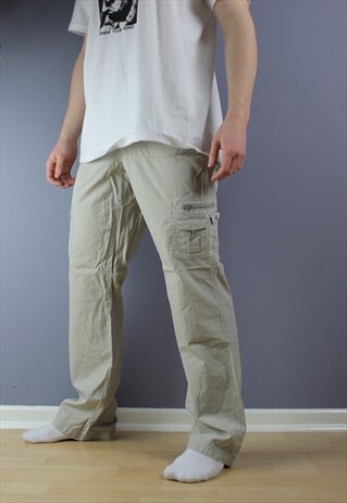 VINTAGE COLUMBIA TROUSERS IN GREY/STONE EMBROIDERY