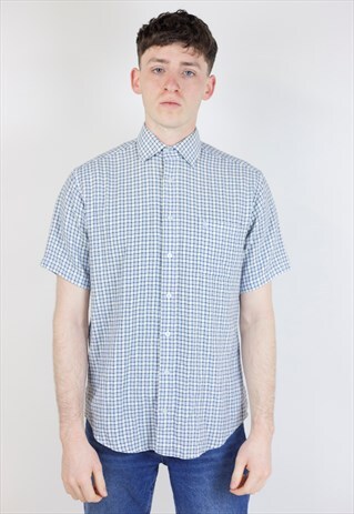 VINTAGE 90S YVES SAINT LAURENT BLUE/WHITE SHIRT