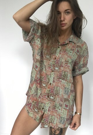 PATTERNED OVERSIZED RETRO VINTAGE UNISEX FESTIVAL SHIRT