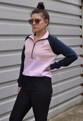 VINTAGE 90'S ADIDAS REWORK HALF ZIP TRACK JACKET SWEATSHIRT