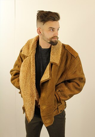 VINTAGE AVIATOR/FLYING JACKET. SHEARLING SHEEP SKIN. UNISEX.