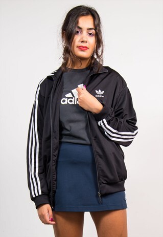 VINTAGE 90'S ADIDAS BLACK TRACKSUIT JACKET TOP