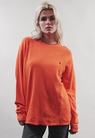VINTAGE 90'S POLO RALPH LAUREN ORANGE SWEATER