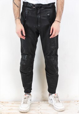 Vintage Leather Pants Mens W32 L30 Trousers Motorcycle Biker