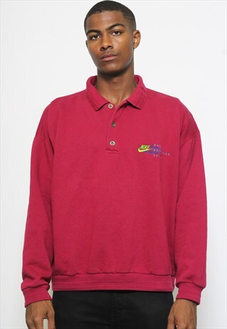 VINTAGE NIKE EMBROIDERED LOGO 1/4 ZIP SWEATSHIRT