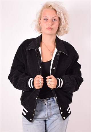WOMENS VINTAGE CORDUROY JACKET MEDIUM BLACK 90S