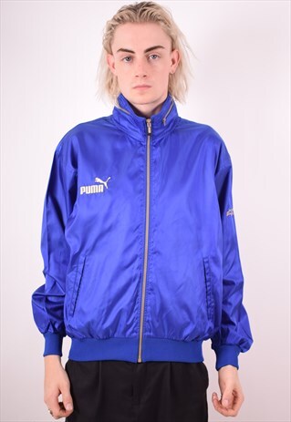 PUMA MENS VINTAGE JACKET LARGE BLUE 90S