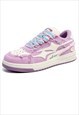 JEANS TRAINERS RETRO DENIM PATCH SNEAKERS SKATE SHOES PURPLE