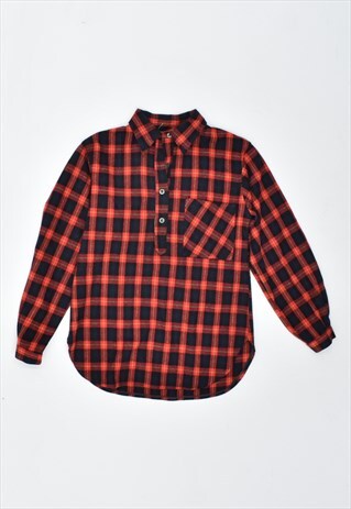 VINTAGE 90'S PILLOVER SHIRT CHECK RED