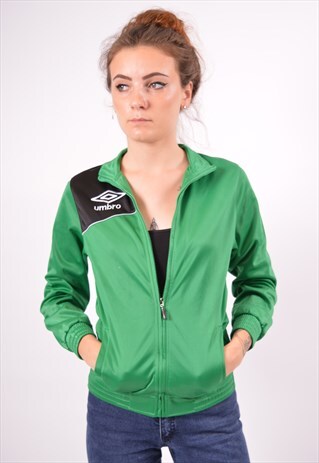VINTAGE UMBRO TRACKSUIT TOP JACKET GREEN