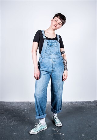 VINTAGE BLUE DENIM DUNGAREES
