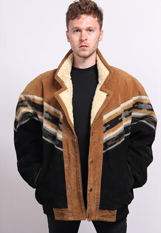 VINTAGE AZTEC INCA FESTIVAL FLEECE JACKET