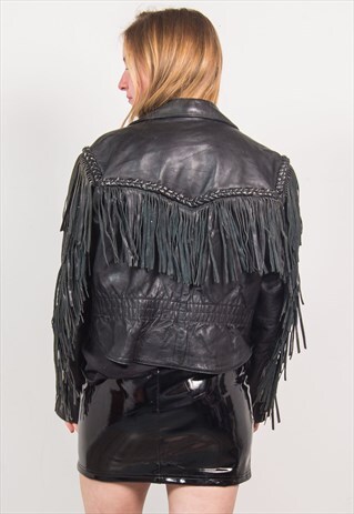 VINTAGE 90'S BLACK LEATHER JACKET