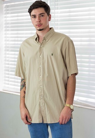 VINTAGE POLO RALPH LAUREN SHIRT LOGO 90S XL 7.6