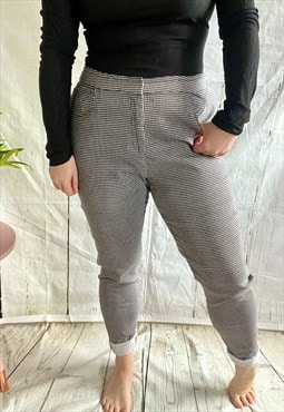 Vintage Black & White Gingham Checked 90's Trousers