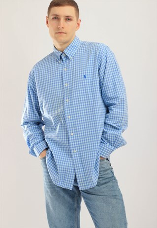 VINTAGE POLO RALPH LAUREN SHIRT BLUE