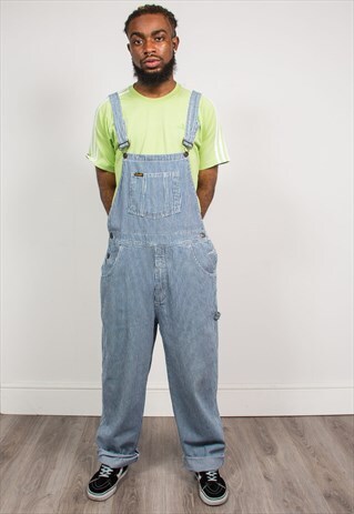 WRANGLER VINTAGE 90'S DENIM DUNGAREES STRIPED