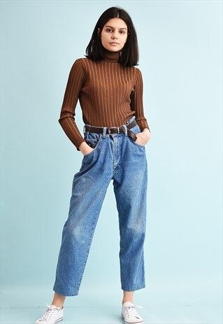 90'S RETRO TRUSSARDI STRAIGHT STONEWASH DENIM JEAN
