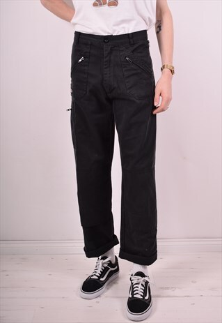 DICKIES MENS VINTAGE TROUSERS W34 L31 BLACK 90S